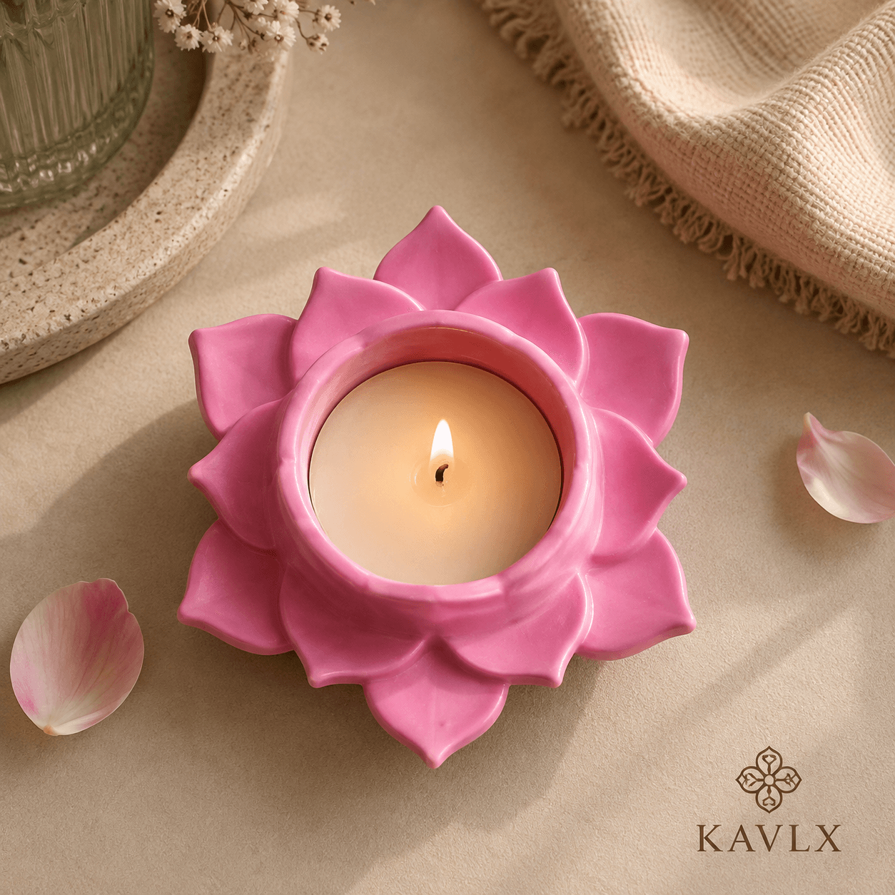 Open Lotus Candle