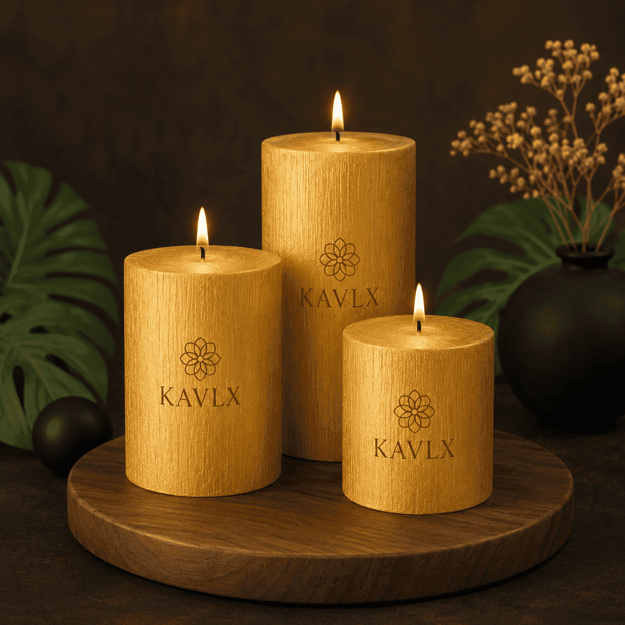 Lustre Metallic Pillar Trio