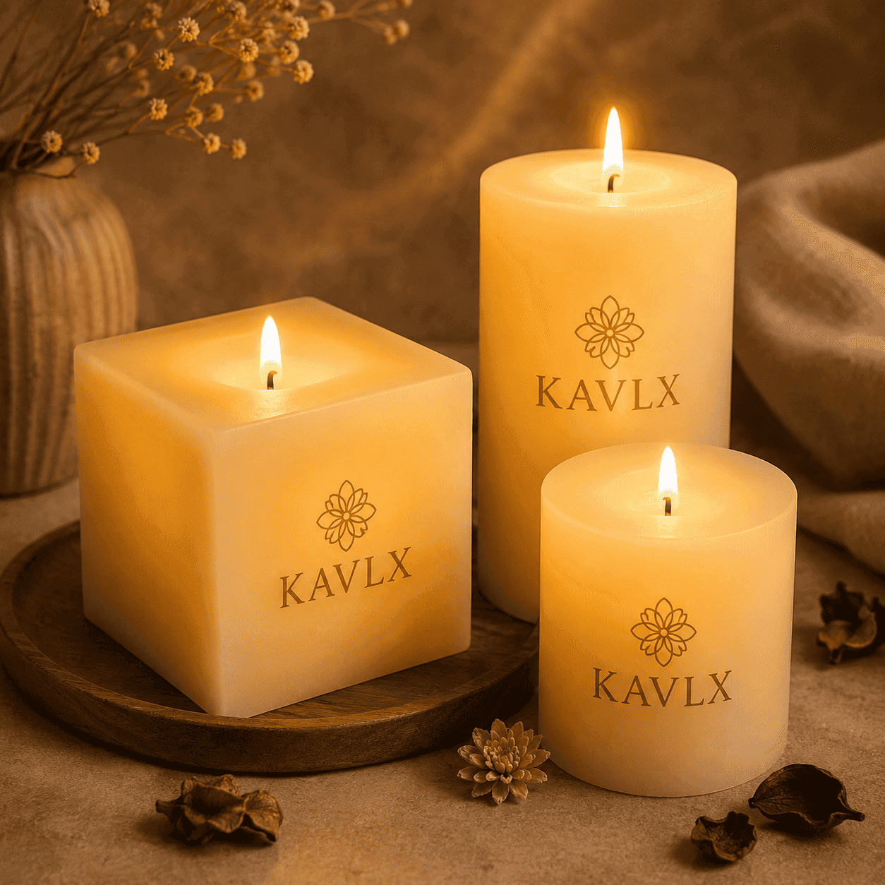 Hollow Glow Pillar Candle